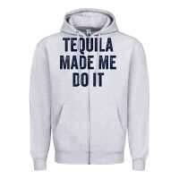 Heather Grey womens tequila made me do it tank tops for women summer drinking tank Zipper Hoodie - linhVisuals