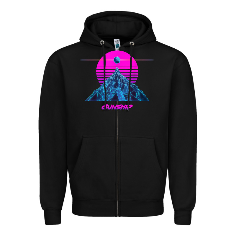 Pink Sun   Official Gunship T Shirt Zipper Hoodie by linhVisuals | Teevron