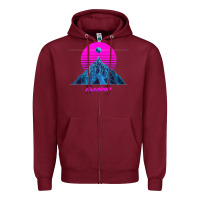 Burgundy pink sun   official gunship t shirt Zipper Hoodie - linhVisuals