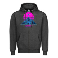 Charcoal Heather pink sun   official gunship t shirt Zipper Hoodie - linhVisuals