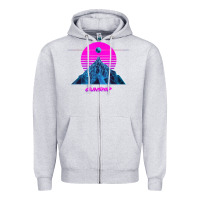 Heather Grey pink sun   official gunship t shirt Zipper Hoodie - linhVisuals