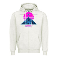 Oatmeal Heather pink sun   official gunship t shirt Zipper Hoodie - linhVisuals
