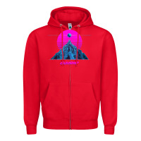 Red pink sun   official gunship t shirt Zipper Hoodie - linhVisuals