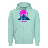 Seafoam pink sun   official gunship t shirt Zipper Hoodie - linhVisuals