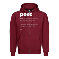 Burgundy poet definition funny for poet drama poetry poems t shirt Zipper Hoodie - linhVisuals