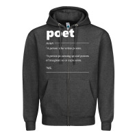Charcoal Heather poet definition funny for poet drama poetry poems t shirt Zipper Hoodie - linhVisuals