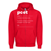 Red poet definition funny for poet drama poetry poems t shirt Zipper Hoodie - linhVisuals