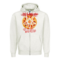 Oatmeal Heather papa roach   official merchandise  cut my life into pizzas t shirt Zipper Hoodie - linhVisuals