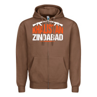 Chestnut sikh khalistan zindabad singh punjabi t shirt Zipper Hoodie - linhVisuals