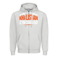 Dove Grey sikh khalistan zindabad singh punjabi t shirt Zipper Hoodie - linhVisuals