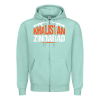 Seafoam sikh khalistan zindabad singh punjabi t shirt Zipper Hoodie - linhVisuals