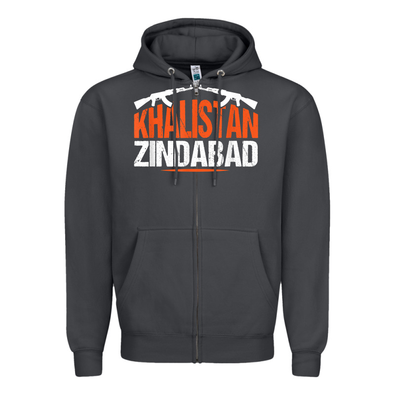 Sikh Khalistan Zindabad Singh Punjabi T Shirt Zipper Hoodie by linhVisuals | Teevron