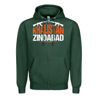 Sports Green sikh khalistan zindabad singh punjabi t shirt Zipper Hoodie - linhVisuals