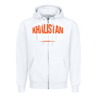 White sikh khalistan zindabad singh punjabi t shirt Zipper Hoodie - linhVisuals
