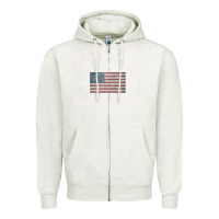 Oatmeal Heather cape cod massachusetts american flag usa travel vintage pullover hoodi Zipper Hoodie - linhVisuals