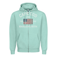 Seafoam cape cod massachusetts american flag usa travel vintage pullover hoodi Zipper Hoodie - linhVisuals