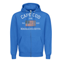 True Royal cape cod massachusetts american flag usa travel vintage pullover hoodi Zipper Hoodie - linhVisuals