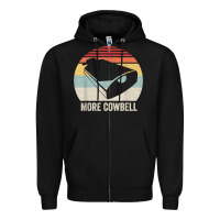 Black retro more cowbell shirt funny drummer gift vintage t shirt Zipper Hoodie - linhVisuals