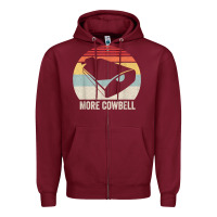 Burgundy retro more cowbell shirt funny drummer gift vintage t shirt Zipper Hoodie - linhVisuals