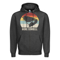 Charcoal Heather retro more cowbell shirt funny drummer gift vintage t shirt Zipper Hoodie - linhVisuals