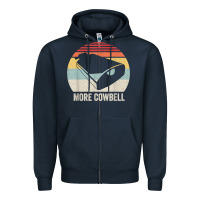 Navy retro more cowbell shirt funny drummer gift vintage t shirt Zipper Hoodie - linhVisuals