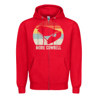 Red retro more cowbell shirt funny drummer gift vintage t shirt Zipper Hoodie - linhVisuals