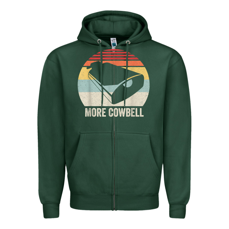 Retro More Cowbell Shirt Funny Drummer Gift Vintage T Shirt Zipper Hoodie by linhVisuals | Teevron