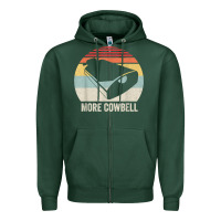 Sports Green retro more cowbell shirt funny drummer gift vintage t shirt Zipper Hoodie - linhVisuals