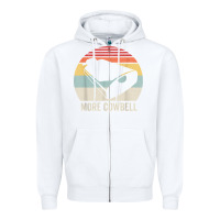White retro more cowbell shirt funny drummer gift vintage t shirt Zipper Hoodie - linhVisuals