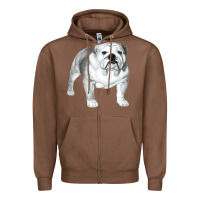 Chestnut English Bulldog Art Zipper Hoodie - linhVisuals