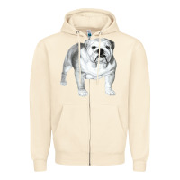 Sandshell English Bulldog Art Zipper Hoodie - linhVisuals