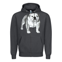Smoke English Bulldog Art Zipper Hoodie - linhVisuals