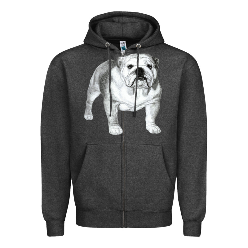 English Bulldog Art Zipper Hoodie by linhVisuals | Teevron