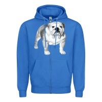 True Royal English Bulldog Art Zipper Hoodie - linhVisuals