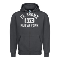 Smoke el bronx nueva york nyc gym style distressed white print t shirt Zipper Hoodie - linhVisuals
