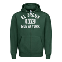 Sports Green el bronx nueva york nyc gym style distressed white print t shirt Zipper Hoodie - linhVisuals