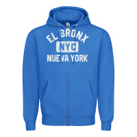 True Royal el bronx nueva york nyc gym style distressed white print t shirt Zipper Hoodie - linhVisuals