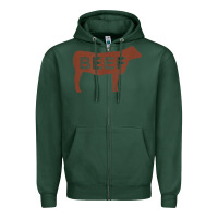 Sports Green beef t shirt, beef cattle shirt Zipper Hoodie - linhVisuals