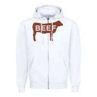 White beef t shirt, beef cattle shirt Zipper Hoodie - linhVisuals