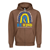 Chestnut be kind down syndrome awareness blue ribbon rainbow march 21 t shirt Zipper Hoodie - linhVisuals