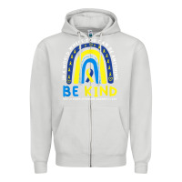 Dove Grey be kind down syndrome awareness blue ribbon rainbow march 21 t shirt Zipper Hoodie - linhVisuals