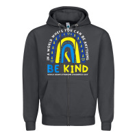 Smoke be kind down syndrome awareness blue ribbon rainbow march 21 t shirt Zipper Hoodie - linhVisuals