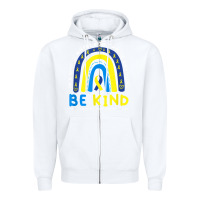 White be kind down syndrome awareness blue ribbon rainbow march 21 t shirt Zipper Hoodie - linhVisuals