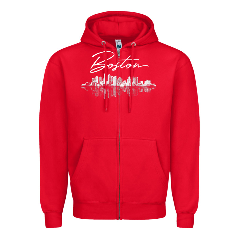 Boston Skyline T Shirt For Women, Men, Girls & Boys Zipper Hoodie by linhVisuals | Teevron