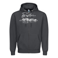 Smoke boston skyline t shirt for women, men, girls & boys Zipper Hoodie - linhVisuals