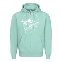 Seafoam creepy cool egirl eboy pastel goth vaporwave glitch skull sweatshirt Zipper Hoodie - linhVisuals