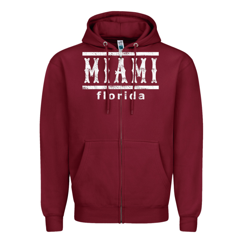 Miami Florida Souvenir T Shirt Zipper Hoodie by linhVisuals | Teevron