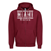 Burgundy miami florida souvenir t shirt Zipper Hoodie - linhVisuals