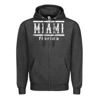 Charcoal Heather miami florida souvenir t shirt Zipper Hoodie - linhVisuals