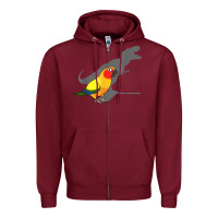 Burgundy cute screaming parrot, birb memes, funny t rex sun conure t shirt Zipper Hoodie - linhVisuals
